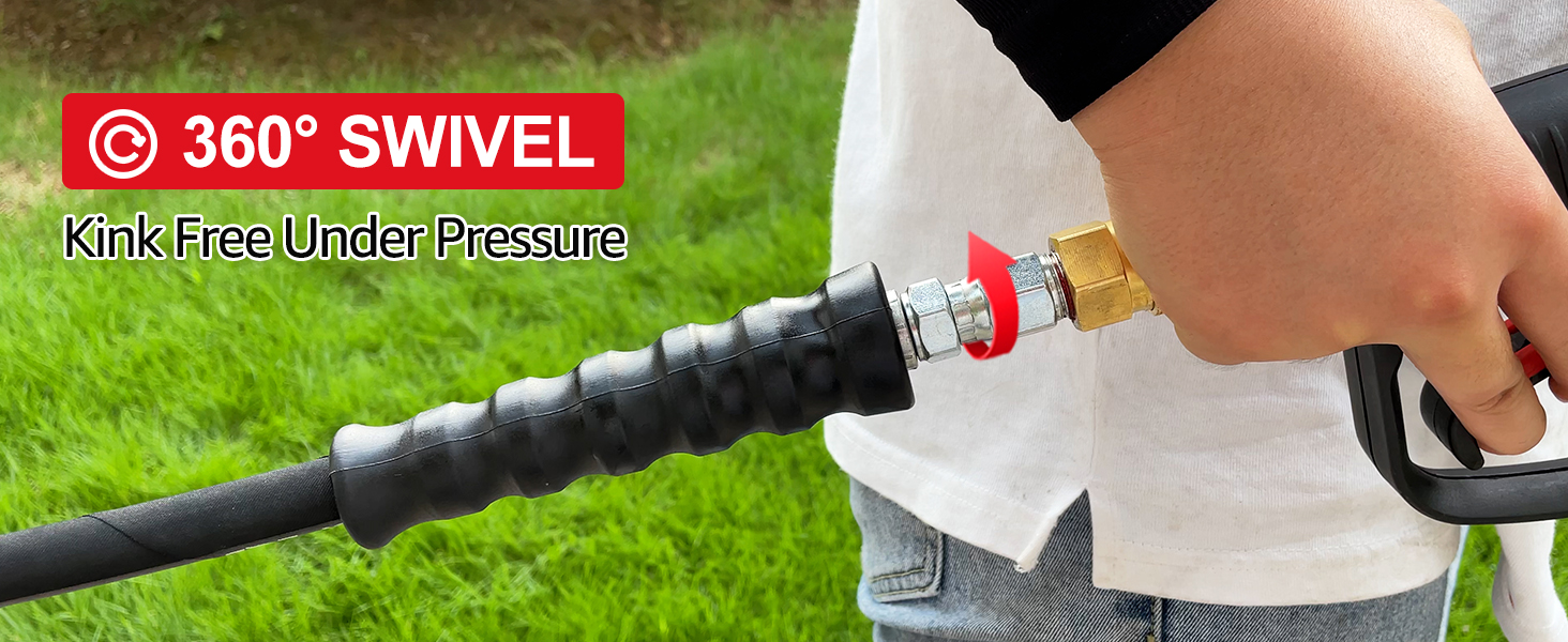 YAMATIC Pressure Washer Whip Hose 5ft, Hose Reel Connector