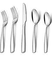 Herogo Heavy Duty Stainless Steel Silverware Set, 40-Piece Heavy Weight Flatware Cutlery Set for ...