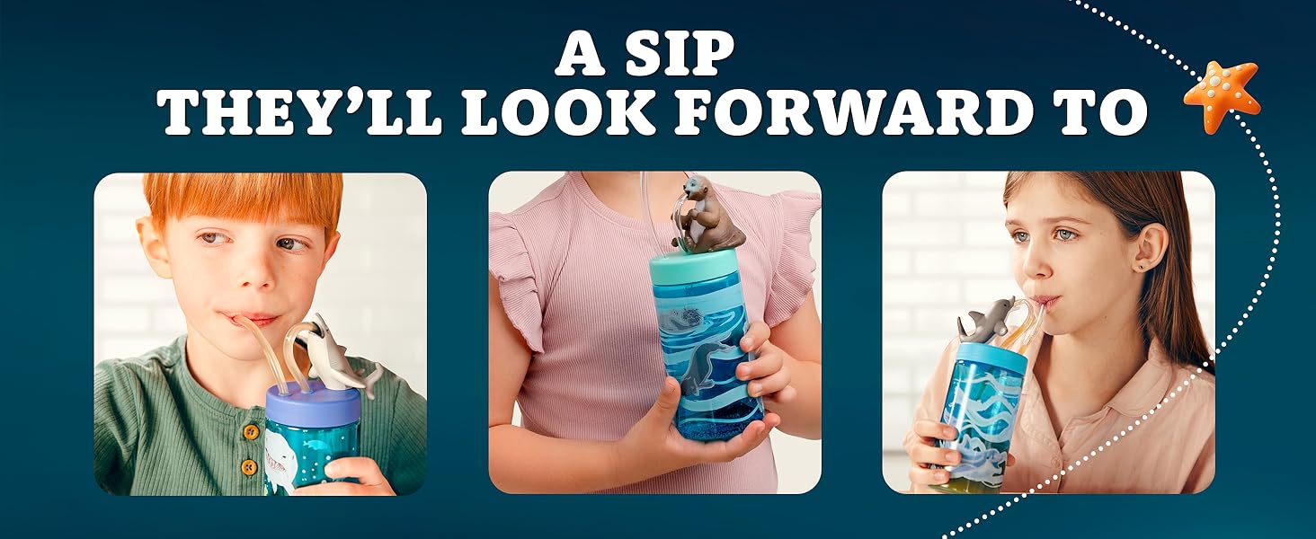 sip with me sippy cup sea life shark dolphin sea turtle otter