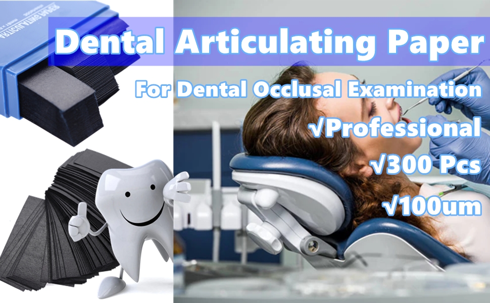 300 Sheets/Box Articulating Paper, 100um Bite Articulating Paper Strips for Adjusting the Bite