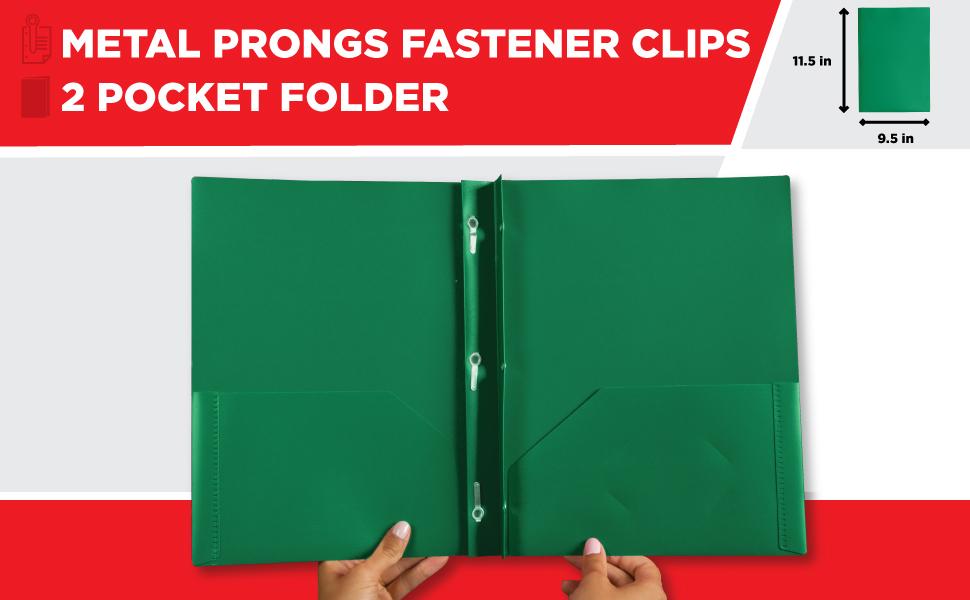 Plastic Folders with Clips Green Dimensions