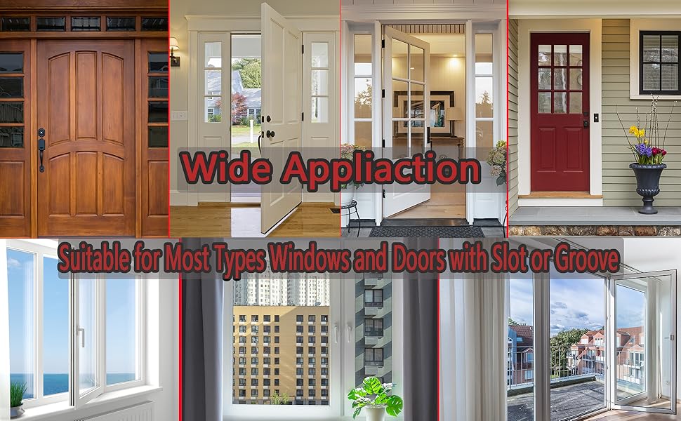 Kerf Weather Stripping for Doors and Windows, VShaped Replacement Door