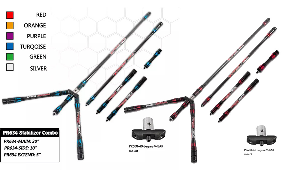 HNZMDY Archery Bow Stabilizer Set 30/10/5 inch Carbon