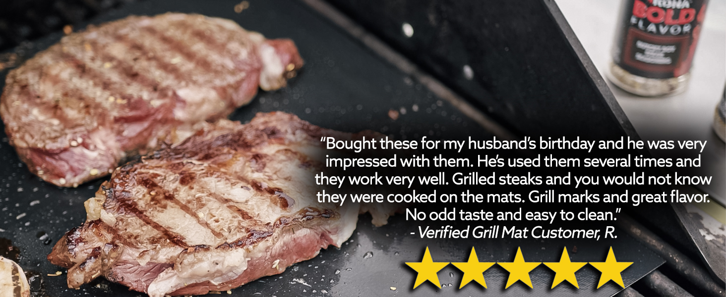 Grill mat gives grill marks