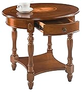 Amazon.com: LEEMTORIG Oval Round End Table, 2-Tier Cherry