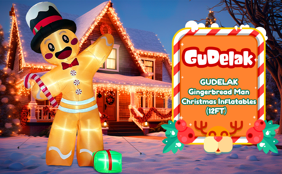 GUDELAK 12FT Christmas Inflatables Outdoor Decorations