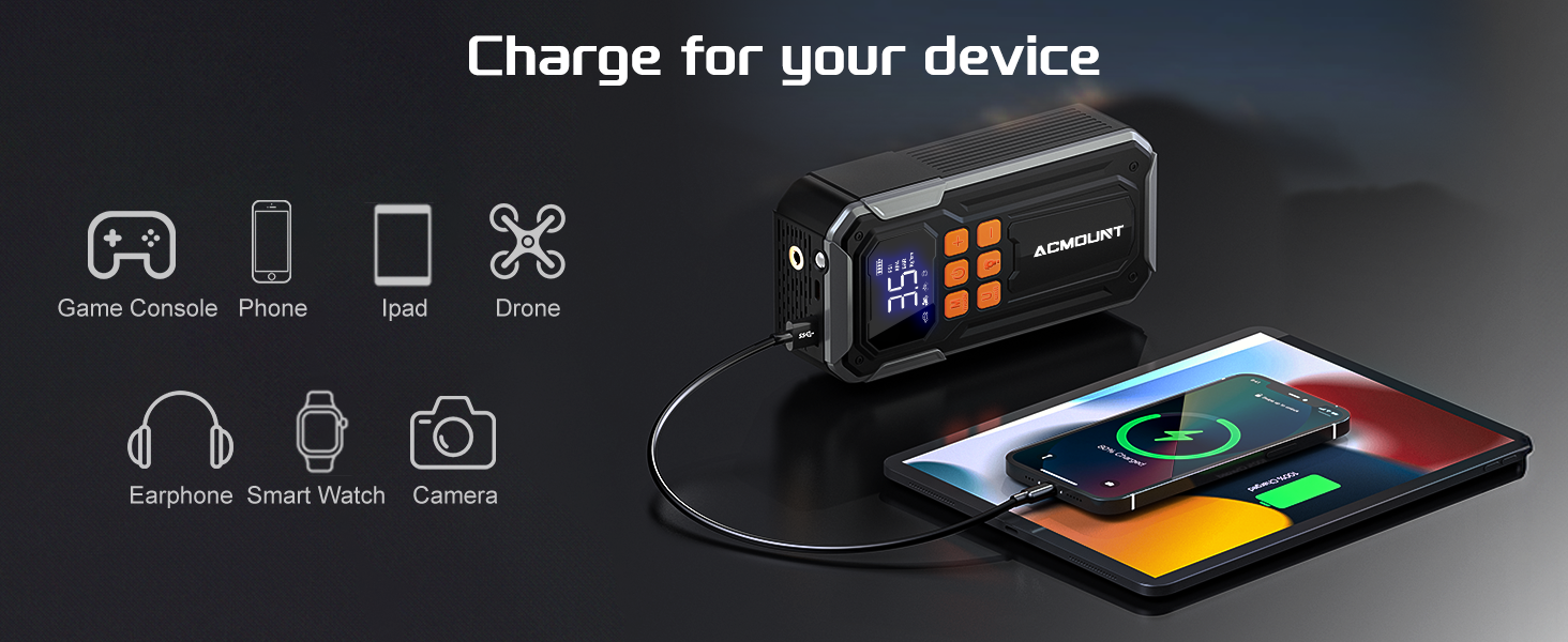 portable air pump charge battery