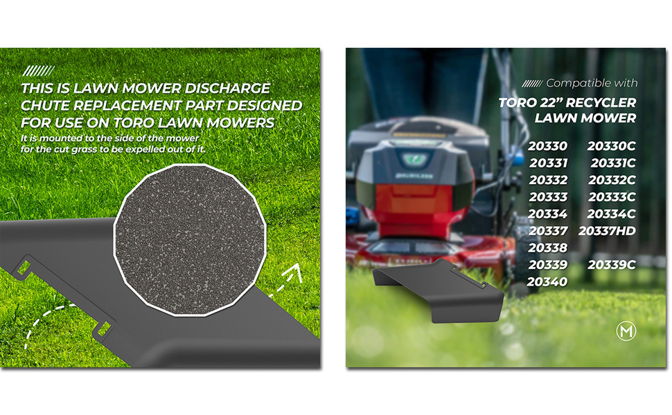 MAYITOP Mower Lawn Side Discharge Recycler Chute
