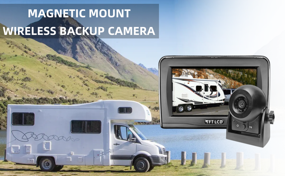 Wireless Backup Camera Systems for Trucks with 4.3inch LCD Monitor, WiFi
