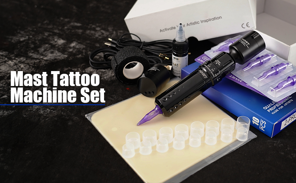 Mast Wireless Tattoo Kit, Tour Fly Slim Wireless Rotary Tattoo Pen