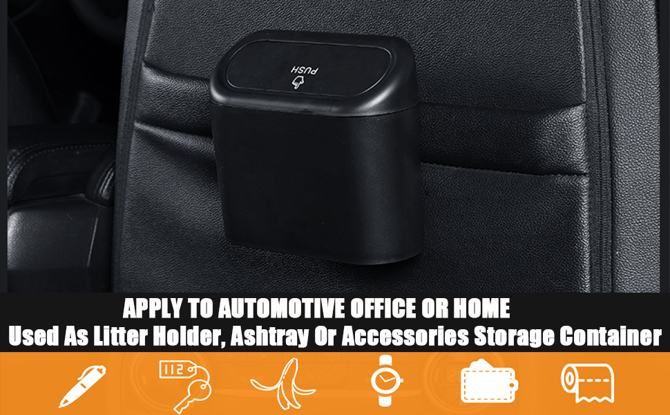 Car Trash Can, Car Trash Bin with Lid, Hanging Mini Vehicle Trash Bin