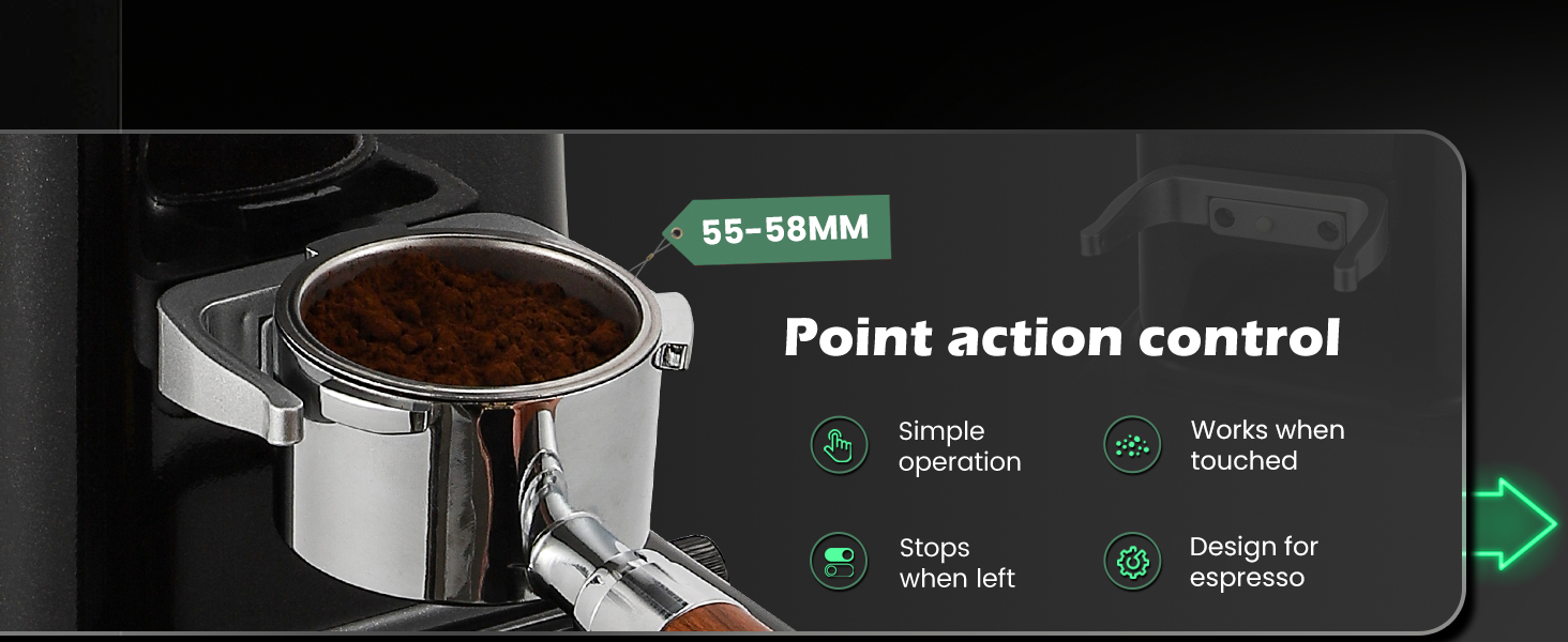 Huanyu Coffee Grinder Electric Adjustable Flat Burr Mill