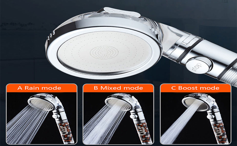 Timisea Ionic Shower Head, Handheld Supercharge High Pressure Water