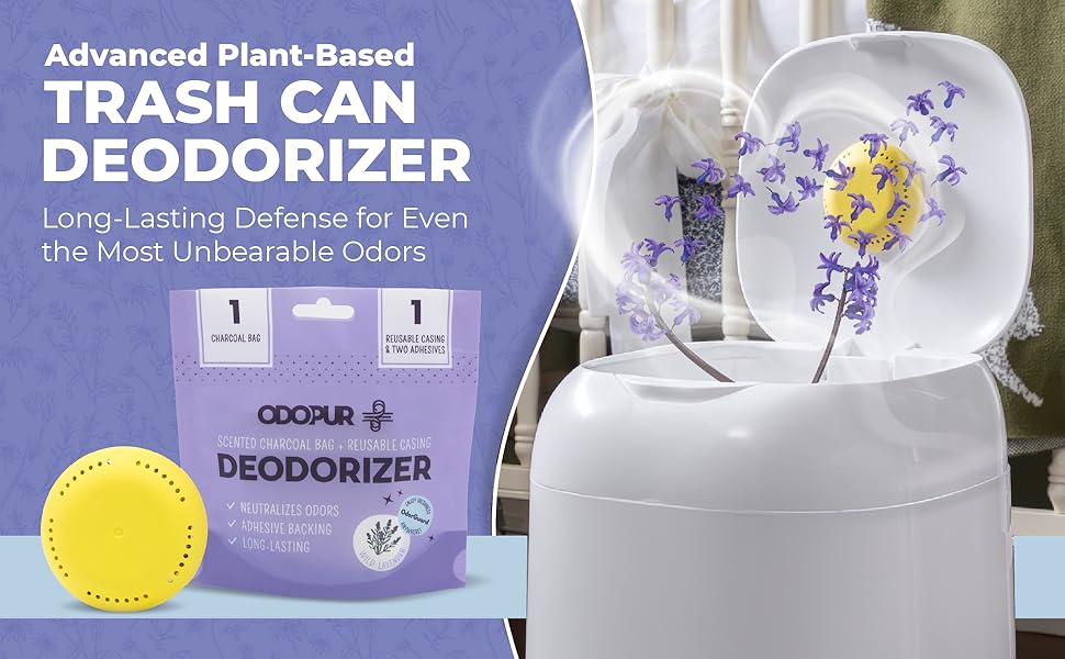 Trash Can Deodorizer Stick On Lavender & Activated