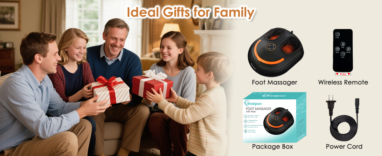 Wedpun Foot Massager with Heat Shiatsu Foot Massager with Remote Electric Feet Massage Machine