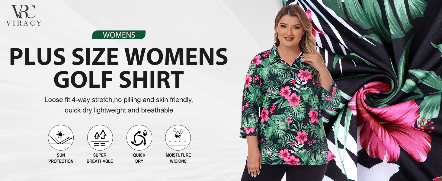 Plus size golf shirts foe women