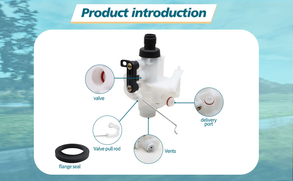 JTDER 31705 RV Toilet Water Valve Kit Compatible with Thetford Aqua