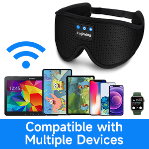 Text reads 'Compatible with Smart Devices' with various smartphone and smartwatch models displayed, including WiFi symbol