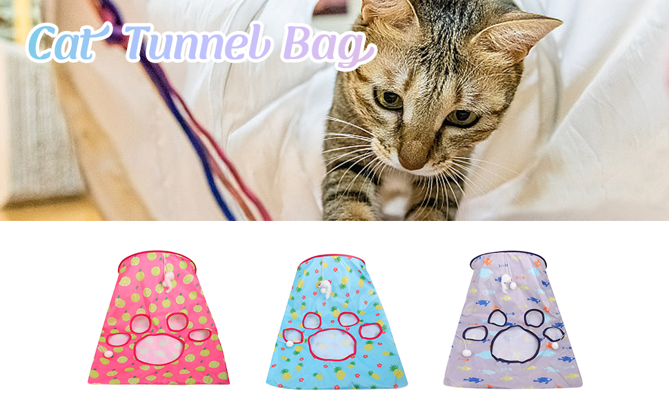 PawSailor Cat Tunnel Bag Kitty Collapsible Tunnel Toy