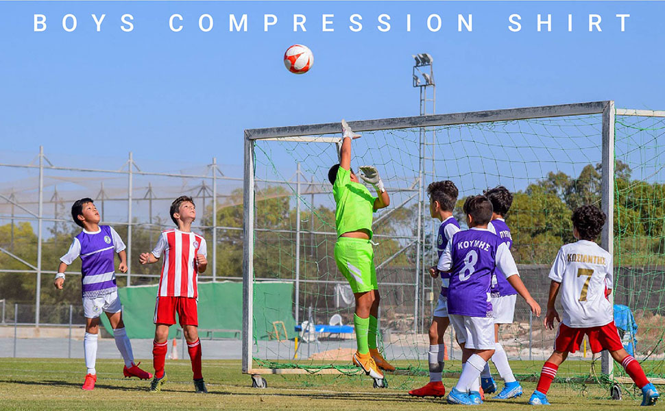 Our boys' compression sleeveless shirt suitable for Various Sports Scenes: including soccer