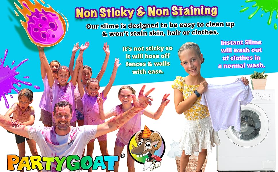 Slimageddon Party GOAT Instant Slime Non Staining Non Toxic Purple Slime Green Slime Challenges kit