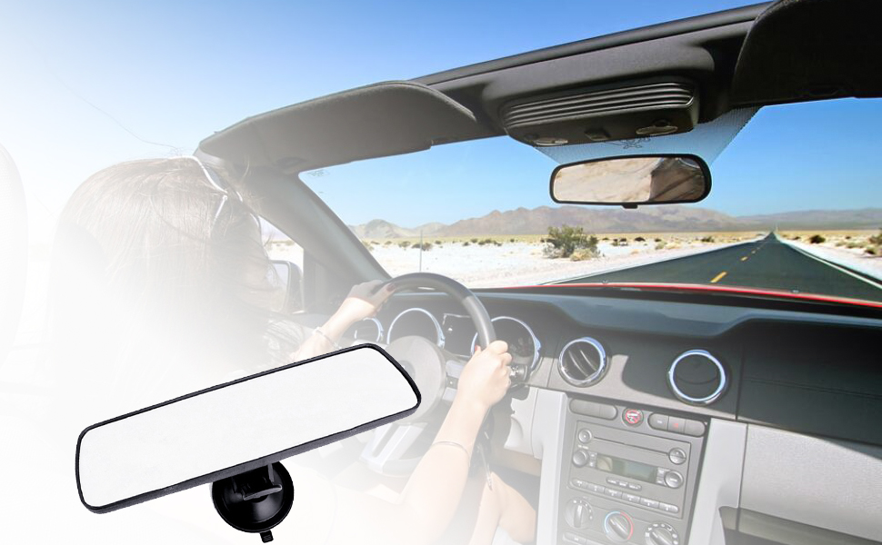 Car Rear View Mirror 9.8” Day/Night Rearview Mirror, Universal Antiglare Truck
