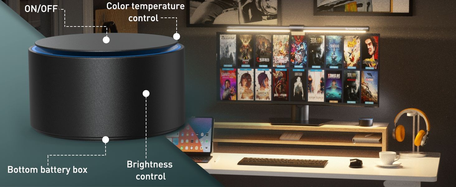 monitor light bar with Wireless remote control