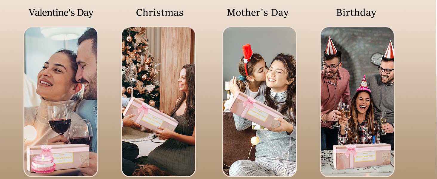 Scented Candle Gift Set, Valentine's Day, Christmas, Mother's Day, Birthday Gift for Women