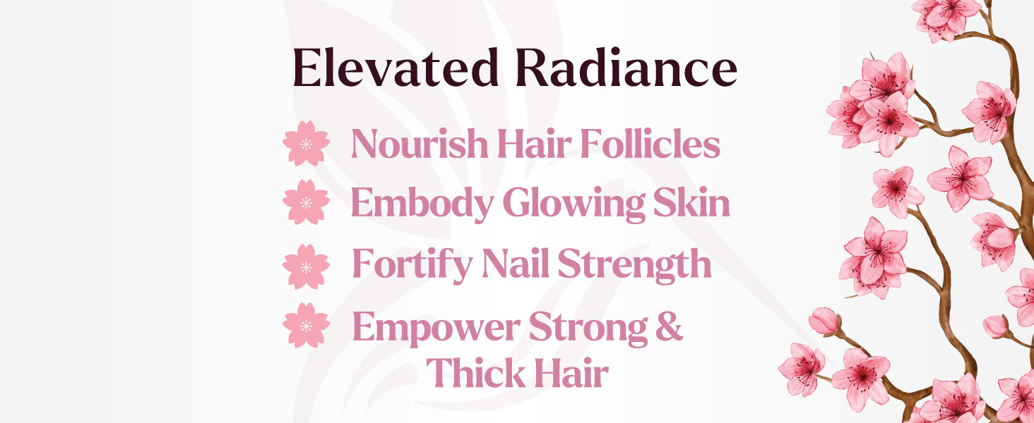Nature's Nutrition Hair, Skin & Nails Vitamins C, E, Collagen, Biotin, Folic Acid Capsules