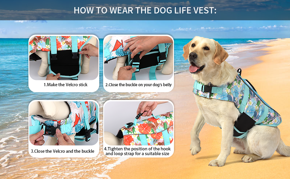 Hawaiian Sports Style Dog Life Jacket Dog Life Vest with