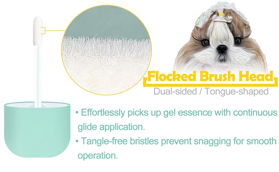 Dual-sided Flocked Brush Head tangle-free bristles prevent snagging for smooth operation