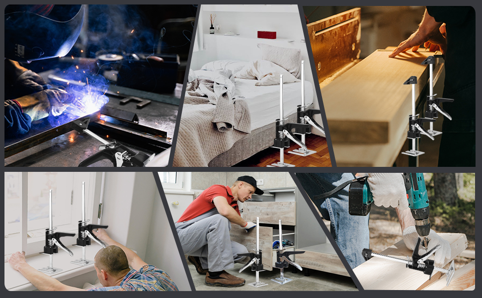 Menkxi 8 Pcs 3rd Hand Tool Adjustable Support Pole 45-114 Inch Hand Lifting Jack Tool Support System Steel Telescoping Support Rod For Jack Cargo Bars Drywall Cabinet Lift Jacks For Installing Cabinet