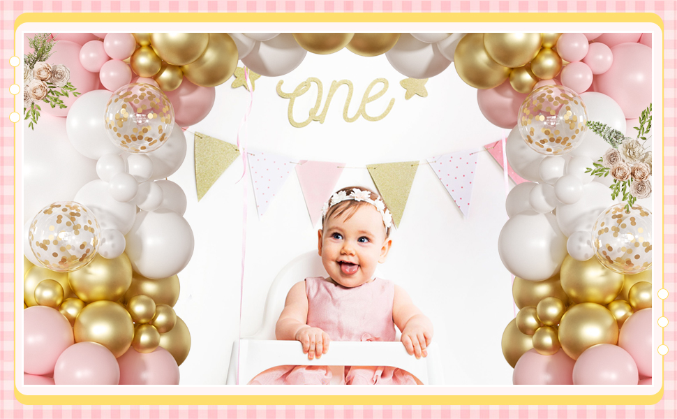 Pink and White Balloon Arch Kit
