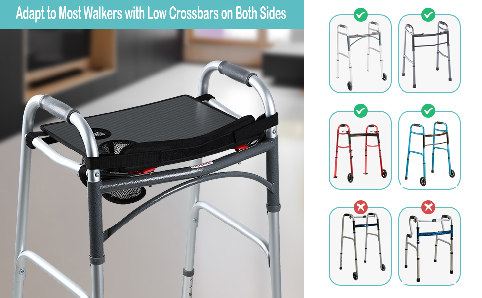 HOOMTREE Walker Tray for Folding Walker, Mobility Table