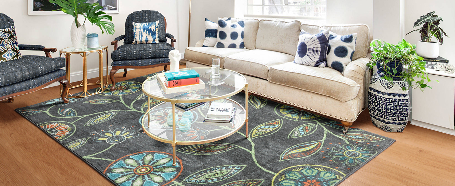 PAGISOFE 4 x 6 Rugs for Living Room Bedroom, Boho Floral