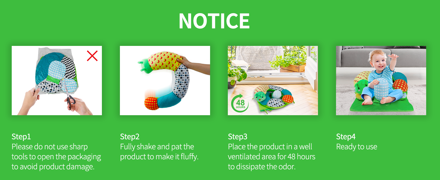 Tummy time seat introduction before use