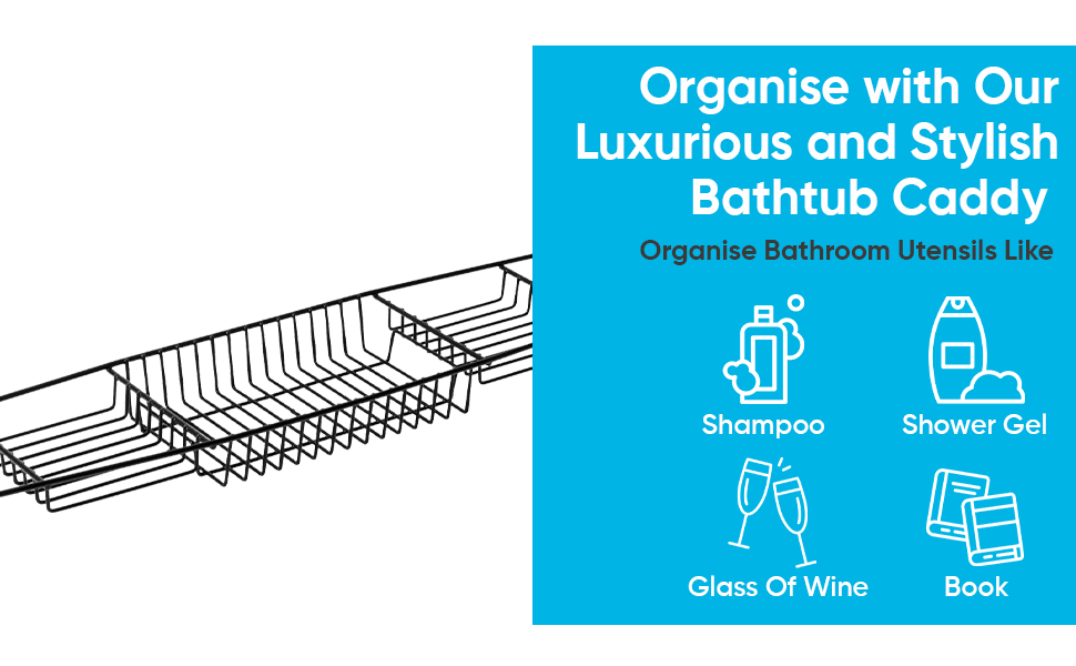 Blue Canyon Plastic Coated Over Bath Rack, Durable Plastic Shower Caddy, Convenient Bathroom