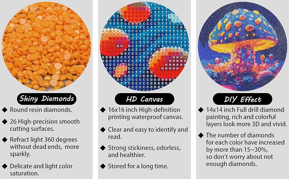 MISSIKAIN MUSHROOM DIAMOND PAINTING ART KITS FOR ADULTS