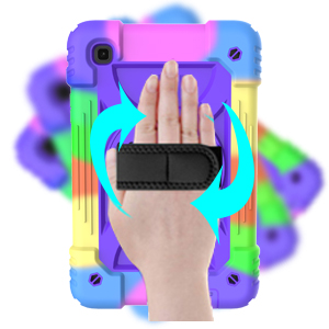 samsung galaxy tab a7 lite case with velcro hand strap rotating stand