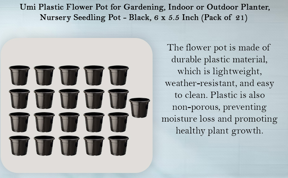 Amazon Brand Umi 21pcs Plastic Plants Nursery Seedlings Pot Plant