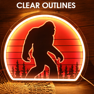 Sasquatch Believe Neon Sign for Wall Decor, Bigfoot Neon Signs LED Lights for Kids Room Decor