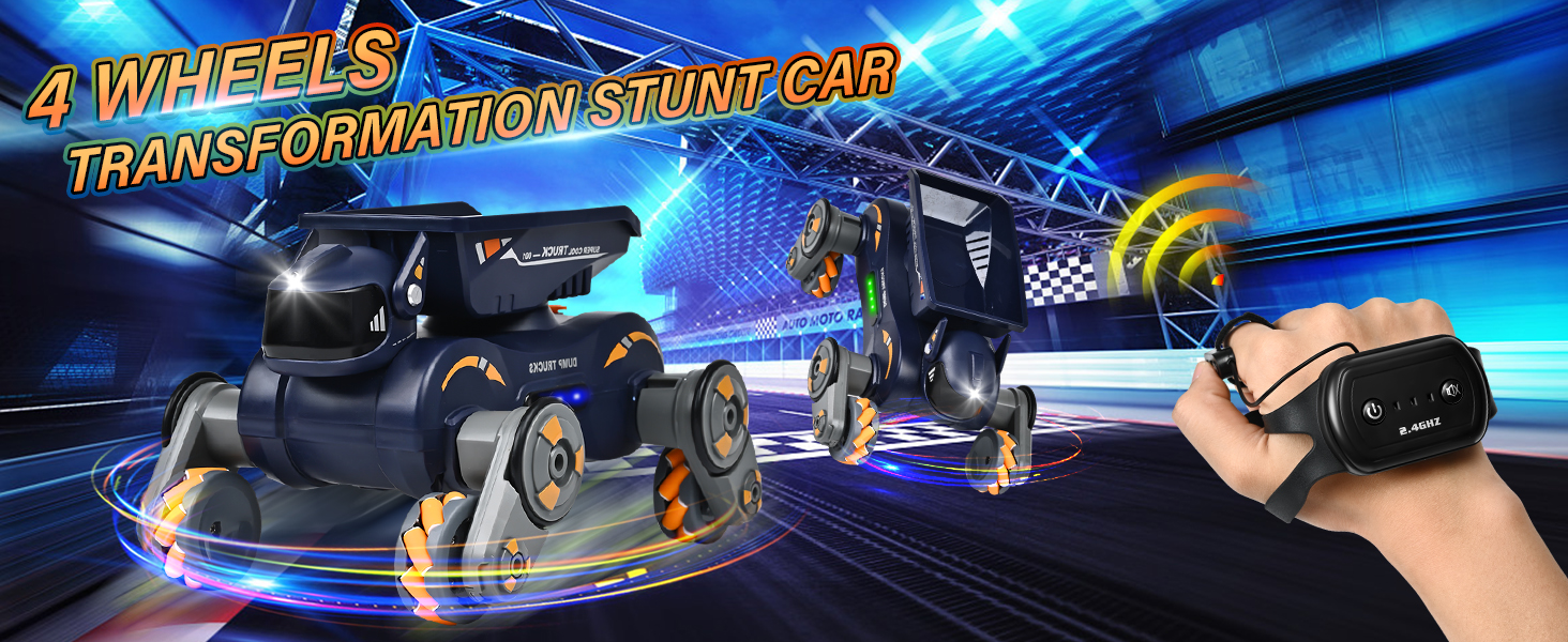 Robot Toys for Kids, RC Car Robots Dog Toys for Boys Girls, Remote Control Stunt Car Toy Gifts 