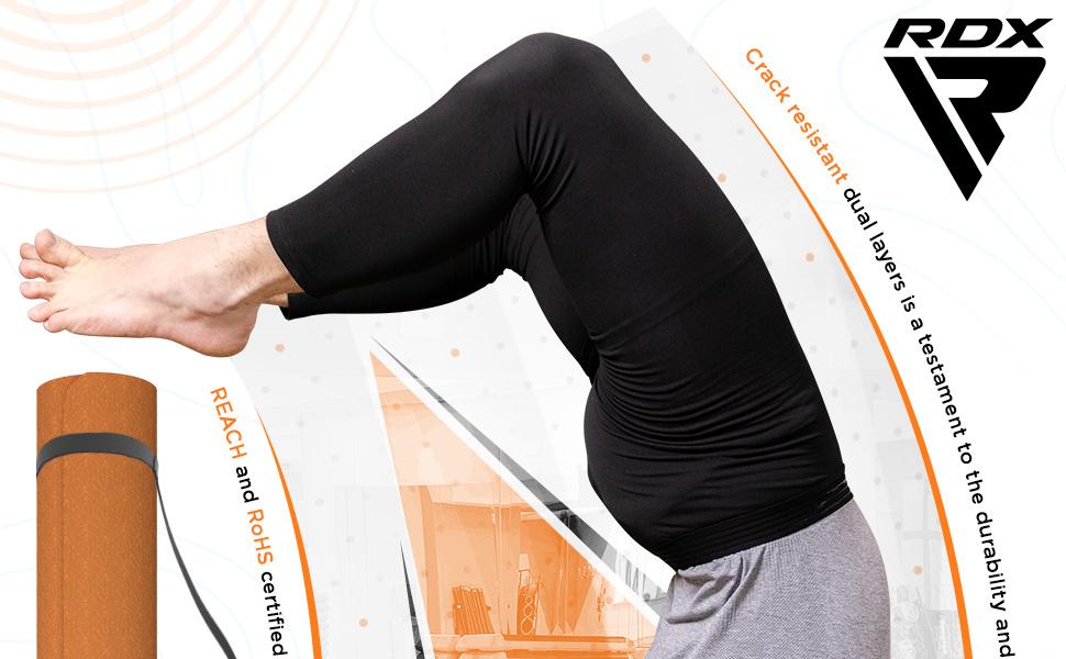 RDX Yoga Mat TPE 6mm Thick with Straps