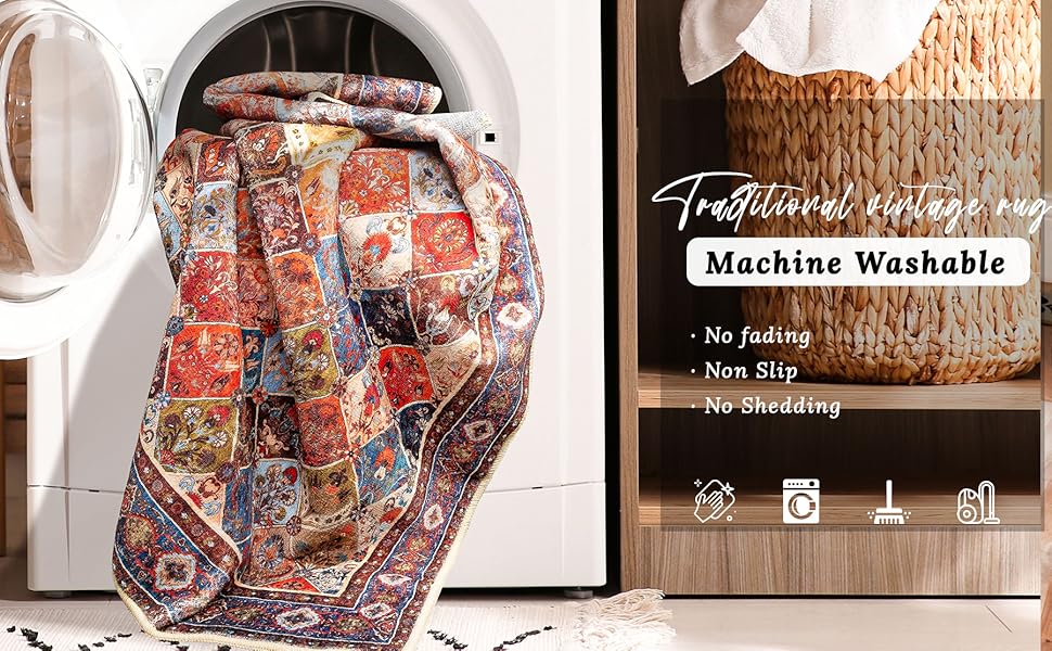 COLORPAPA Area Rug 5x7 Washable Rug Oriental Rug for Living