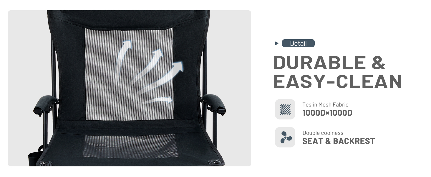 TIMBER RIDGE Folding Camping Chair, Collapsible Armrests Chair With Cup