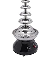 Commercial Chocolate Fountain, 5 Tier 7 Ibs Large Commercial Hot Chocolate Fondue Tower, 230W Ele...