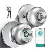 Fingerprint Door Lock, Smart Fingerprint Door Knob with Lock, Biometric Door Lock with App Contro...
