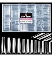 UNA GELLA Extra Long Coffin Nail Tips No C Curve 504PCS XXL Coffin Nails Half Cover Long Coffin G...