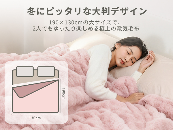 Amazon.co.jp : HAGOOGI 電気毛布 敷き 掛け兼用 節電 190×130cm 10