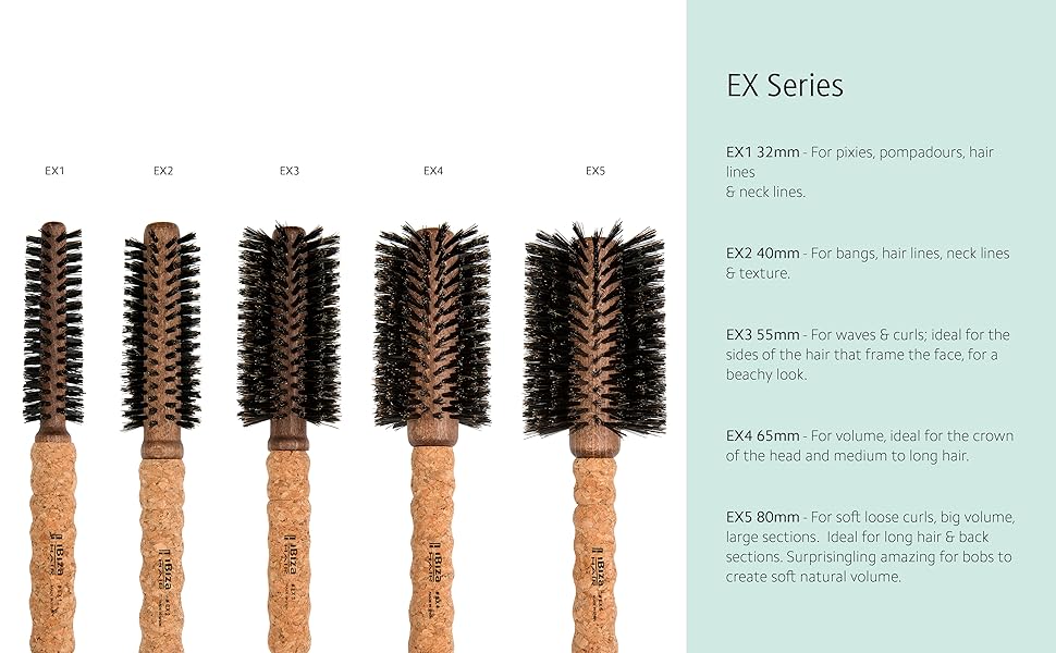 Hair Professional Round Boar Hair Brush (EX3,55mm